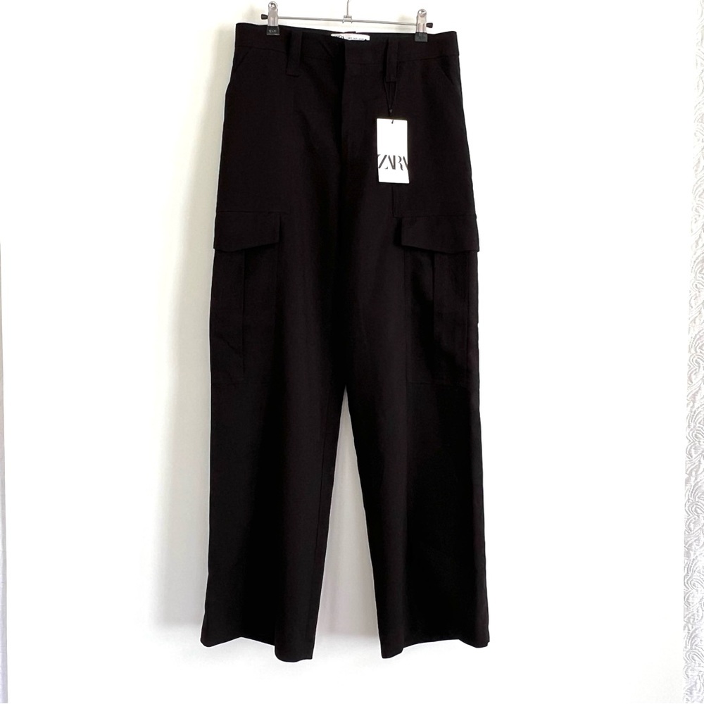 Zara  black cargo pant trouser size small new with tags
